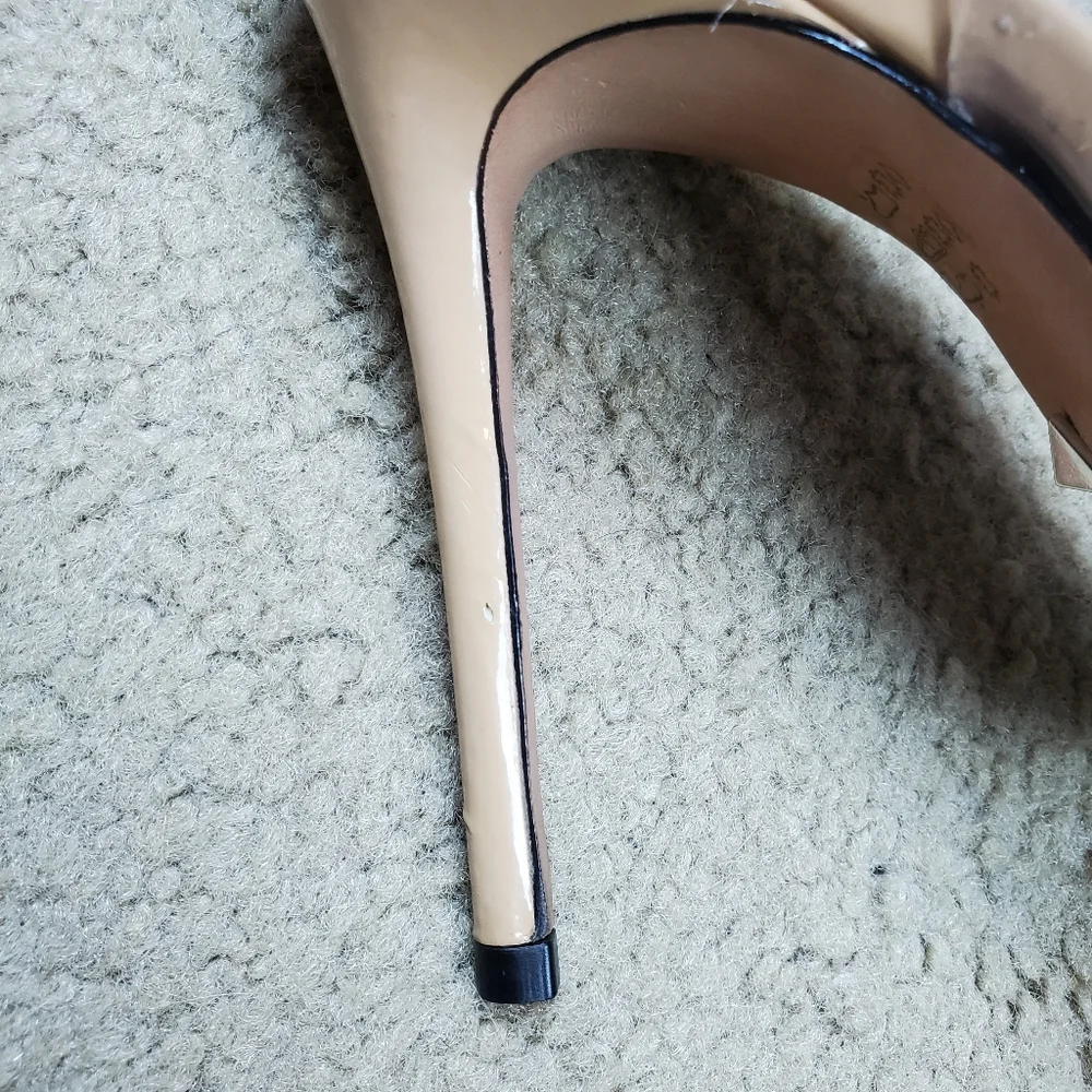 Schutz Eudora Pointed Toe Slingback Patent Leather & Vinyl Pump, 11, Cle…